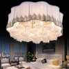 现代简约led主卧室灯 温馨浪漫水晶布艺吸顶灯 婚房艺术灯具