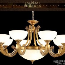 新中式全铜吊灯 客厅酒店大堂 云石吊灯详云大气灯具 直销