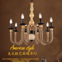 高端奢华麻绳云石吊灯 客厅别墅高档会所蜡烛工程led灯具厂家