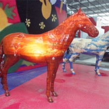 创意彩绘马 动物摆件 泼墨艺术大马 镇宅辟邪 树脂工艺品 玻璃钢