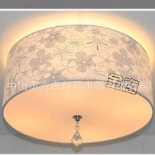 现代简约卧室吸顶灯 酒店客房灯 布艺吸顶灯 500MM直径