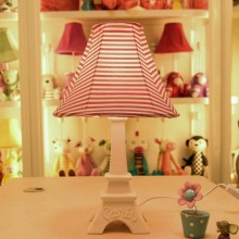 sh.1创意布艺台灯 埃菲尔塔家居卧室台灯 条纹罗马塔灯 厂