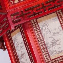 LED吊灯 中式简约吊灯 实木羊皮纸创意灯饰 工程吊灯厂家批