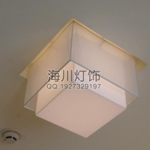 中山古镇灯具厂家专业定制酒店餐厅茶楼商场创意装饰布艺吸顶灯