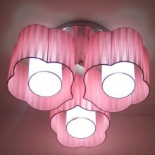 温馨浪漫粉色布艺吸顶灯 喜庆婚房灯具 灯饰 卧室灯 客厅灯1