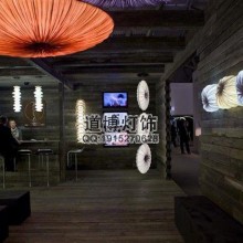 中山灯具厂家专业定制酒吧咖啡厅欧式创意布艺吸顶灯