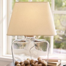北欧时尚灯具灯饰 美式乡村书房灯卧室床头玻璃布艺台灯瓶子台灯