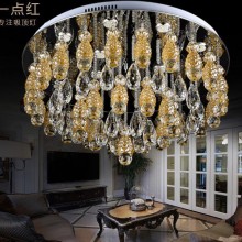 LED水晶吸顶灯 圆形客厅灯 现代简约家装温馨灯 客厅灯包邮