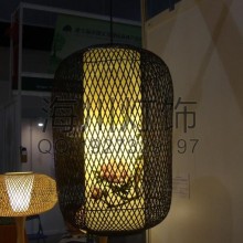 东南亚竹藤吊灯 中式日式手工藤编灯罩 田园餐厅竹制吊灯具