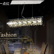 一点红LED吊灯  铁艺水晶吊灯 美式乡村吊灯 办公室吊灯 长筒形水晶吊灯系列价格