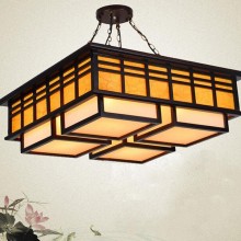 厂家直销中式吊灯 古典高档实木羊皮纸吊灯 客厅餐厅客房装饰灯