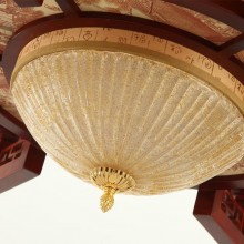 现代新中式羊皮纸吊灯仿古实木大厅灯宫廷灯客厅酒店工程餐厅灯饰