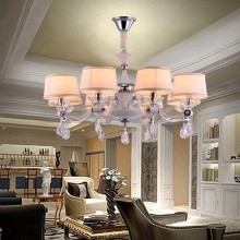欧式吊灯 美式乡村铁艺吊灯 奢华客厅餐厅LED布艺吊灯 灯具