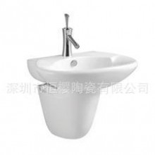洗手盆厂家专业生产柱盆 立柱盆 高端优质靠墙立柱盆 挂墙式挂