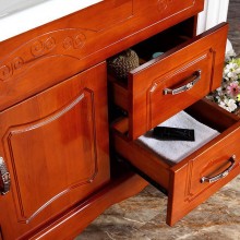 YJ804 橡木实木现代落地柜浴室柜组合卫浴柜洗手洗脸盆镜柜