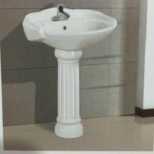 新款陶瓷立柱盆 高档酒店立柱盆 白色落地时尚立柱