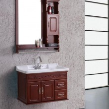 工厂简约现代镜柜卫生间洗脸盆组合实木卫浴柜挂墙整体浴柜