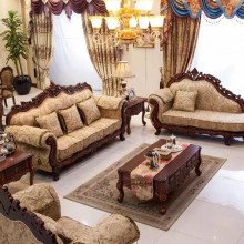 欧式沙发 高端别墅欧式家具欧式客厅进口纯实木布艺沙发组合