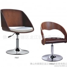 佛山实木旋转圆吧椅 现代优质高端老板椅 木质高脚椅凳F807