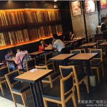 艺都 美式乡村复古实木家具铁艺餐厅桌 餐厅正方形快餐桌家庭餐桌