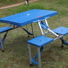 便携式pp连体桌椅 户外休闲折叠桌椅 厂家直销