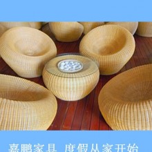 酒店会所藤编吧台吧椅酒吧藤桌椅高脚咖啡厅藤制桌椅户外休息桌椅