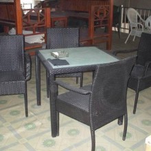 欧美风情庭院露天 户外休闲藤桌椅 咖啡厅PE藤制桌椅 西餐厅