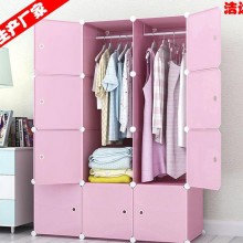 diy组装环保树脂塑料简易衣柜 义乌洁达现货纯色衣柜
