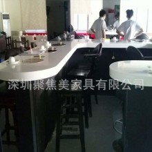 聚焦美家具专业定制闹翻天涮涮锅火锅店家具 火锅店人造石吧台