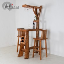 美式乡村 家用吧台 隔断 实木吧台桌椅组合 创意 厨房餐桌樟木