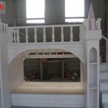 公主城堡床 实木儿童高低床 子母床带滑梯 儿童床   带储物  空间