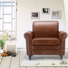 海德利 016古典皮艺沙发 会议室/牛排店单人沙发 高回弹拉点沙发