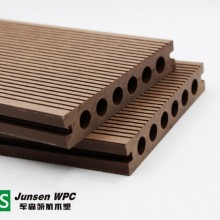 军森木塑140*25圆孔实心地板/户外新型环保木塑材料/生态木厂家批发