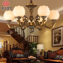 欧式全铜吊灯天然云石客厅灯YSD160A 全铜云石吊灯