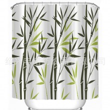 ebay亚马逊热卖低价爆款涤纶防水防霉印花浴帘 竹子外贸浴帘