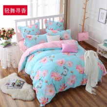 彩翼家纺 纯棉四件套贴牌加工价格  活性印染四件套贴牌厂家  南通家纺四件套贴牌