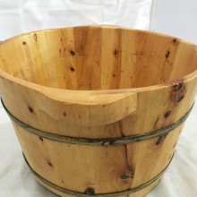 橡柏25cm 泡脚盆木质洗脚盆泡脚木盆洗脚桶养生足浴盆