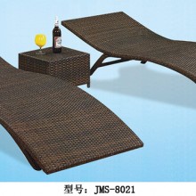 休闲沙滩椅 金美斯 户外休闲藤制躺床 PE仿藤沙滩椅