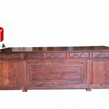 莆田市一木传承红木家具BGZ0023大红酸枝花鸟办公桌 书房系列