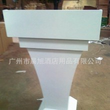 酒店多功能演讲台 带抽屉木质咨询台 奶白色迎宾台 酒店会议台