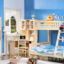 实木儿童床 母子上下铺床 儿童卧室家具套房组合