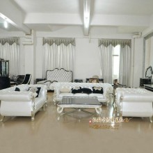 简约欧式沙发组合 新古典皮艺沙发 时尚实木沙发样板房售楼处酒