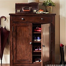 定制实木鞋柜 美式乡村组合鞋柜 储物复古玄关柜 隔断收纳鞋橱