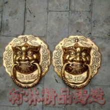 古典辟邪仿古铜兽头门环庭院户外大门中式把手狮子厂家定做两米带顶子香炉 纯铜1m圆长方形铁香炉景观雕塑头拉手
