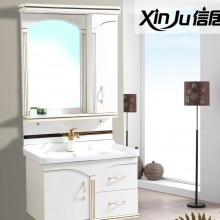 信居现代卫浴柜卫生间洗手盆欧式吊镜柜洗面盆PVC浴室柜组合1
