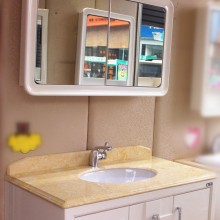 橡木柜简胖代落地柜 钢琴烤漆亮光色洗脸盆浴室柜镜柜20114