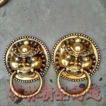 全铜麒麟拉手 仿古狮子头兽头门环 大门中式把手直径12-