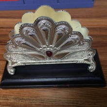 银餐具金属工艺创意欧式复古玫瑰花餐桌西餐厅纸巾座纸巾架