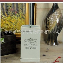 方形陶瓷贴花马桶刷架 新款卫浴配件马桶刷架