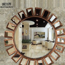 东艺新古典太阳浴室镜卫生间镜子壁挂 客厅酒店大堂KTV装饰镜